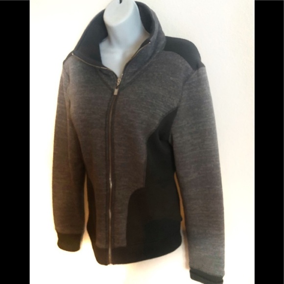 Prana Gray Front Zip Cozy Fleece Lined Jacket Sz. XL Fall Winter Athleisure - Picture 2 of 5